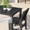 thumbnail image 5 of Wingyz 5PCS Patio Dining Set, All Weather Plastic Outdoor Furniture Set 4 Side Chairs and 1 Table, Black, 5 of 7