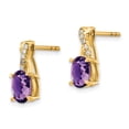 thumbnail image 4 of Auriga Fine Jewelry 10K Yellow Gold Amethyst and Diamond Dangle Earrings for Women, 4 of 5