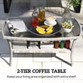 thumbnail image 4 of Outsunny Table Basse d'Extérieur avec Rangement, Table de Patio en Osier, Gris Foncé, 4 of 10