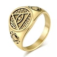 thumbnail image 2 of QQTDFG Men Ancient Egyptian Eye of Ra horus Ring Ankh Stainless Steel Band Punk Gfit-Gold-11, 2 of 8
