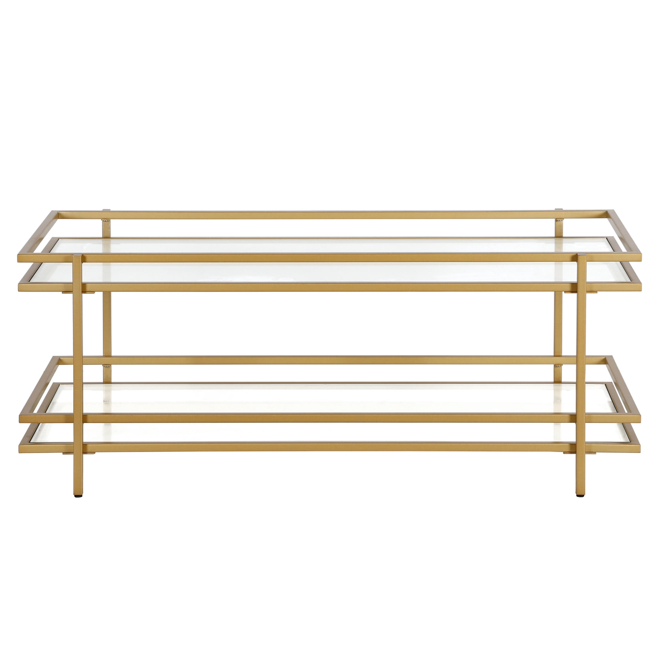 Evelyn&Zoe Robillard 45" Wide Rectangular Coffee Table in Brass