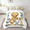 thumbnail image 2 of Manfei Wildlife Lions 7-Piece Twin Bedding Sets,Jungle Zebra Lions Bedding Comforter Set,Kawaii Elephant Giraffe Sheet Sets For Men Women,Super Cozy Room Decor Reversible, 2 of 8