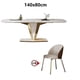 thumbnail image 1 of Luxury  Rock Slab Kitchen Dining Table Dinning Chair Set Stainless Steel Golden Base Faux Marble Table Chair Muebles De Cocina My Lux Decor Round, 1 of 20