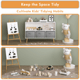 thumbnail image 4 of PORKISS Kids Bookshelf, Wood Kids Bookcase with 3 Collapsible Fabric Drawers, Freestanding Bookshelf for Kids, Modern Toy Storage Organizer for Kids Room, Living Room, Easy to Assembly, White/Grey, 4 of 11