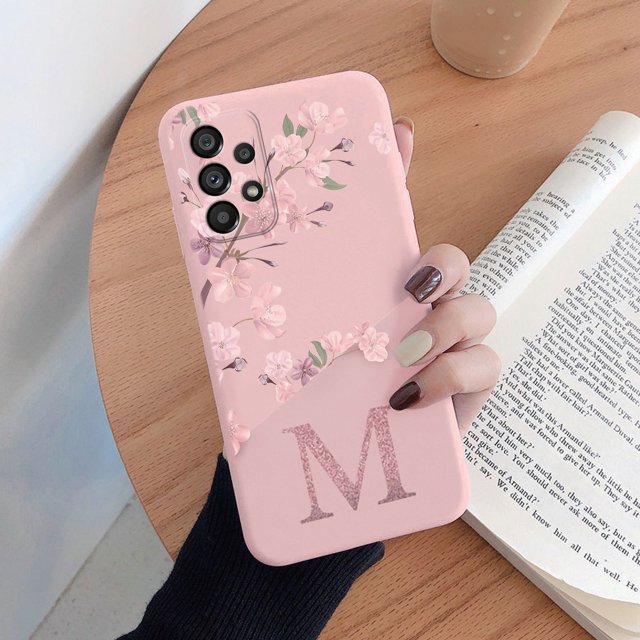 For Samsung Galaxy A32 4G A 32 5G Phone Cover Pink Letters Cute Flowers Pattern Shell Soft Silicone Funda For Samsung A32 Coque Kqf-zmtah13 Samsung A32 5G