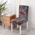 thumbnail image 3 of Set of 4 Chic Paisley Bohemian Dining Chair Covers Vintage Floral Ethnic Retro Colorful Pattern Washable Polyester Stretch Slipcovers Removable Protector for Elegant Dining Room, 3 of 6