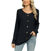SWSMCLT Women's Soft Pullover Sweater Warm Top Elegant Duster Cardigan Crewneck Long Sleeve Fashion Spring Loose Black X-Large