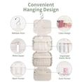 thumbnail image 6 of Checkerboard Hanging Travel Toiletry Bag with Hook, Makeup Bags for Women Cosmetic Organizer Toiletries for Brush Shampoo Travel Essentials, Green, 6 of 9