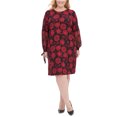 thumbnail image 1 of Tommy Hilfiger Womens Floral Shift Dress, Red, Plus Size, 20W, 1 of 1