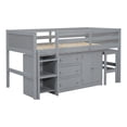 thumbnail image 4 of Euroco Wood Twin Size Loft Bed Frame with Drawers, Portable Desk and Shelves for Kids, 4 of 12