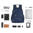 thumbnail image 4 of Honeii Snowflake Dark Blue Print Lightweight Backpacks,Carry on Backpack,Durable Backpack for School, Work & Travel, 4 of 7