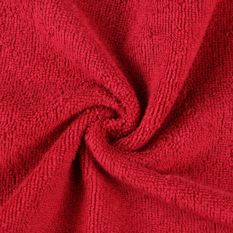 Superior Eco-Friendly Cotton Solid 12-Piece Cranberry Towel Set
