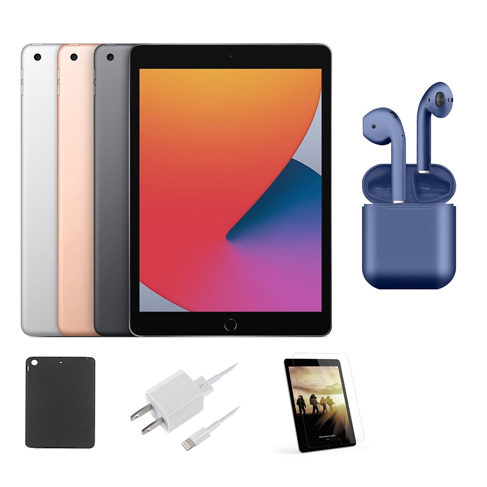 Restored | Apple iPad | 10.2-inch 32GB | Wi-Fi Only | Bundle: Case, Pre-Installed Tempered Glass, Rapid Charger, Bluetooth/Wireless Airbuds By Certified 2 Day Express - Walmart.com