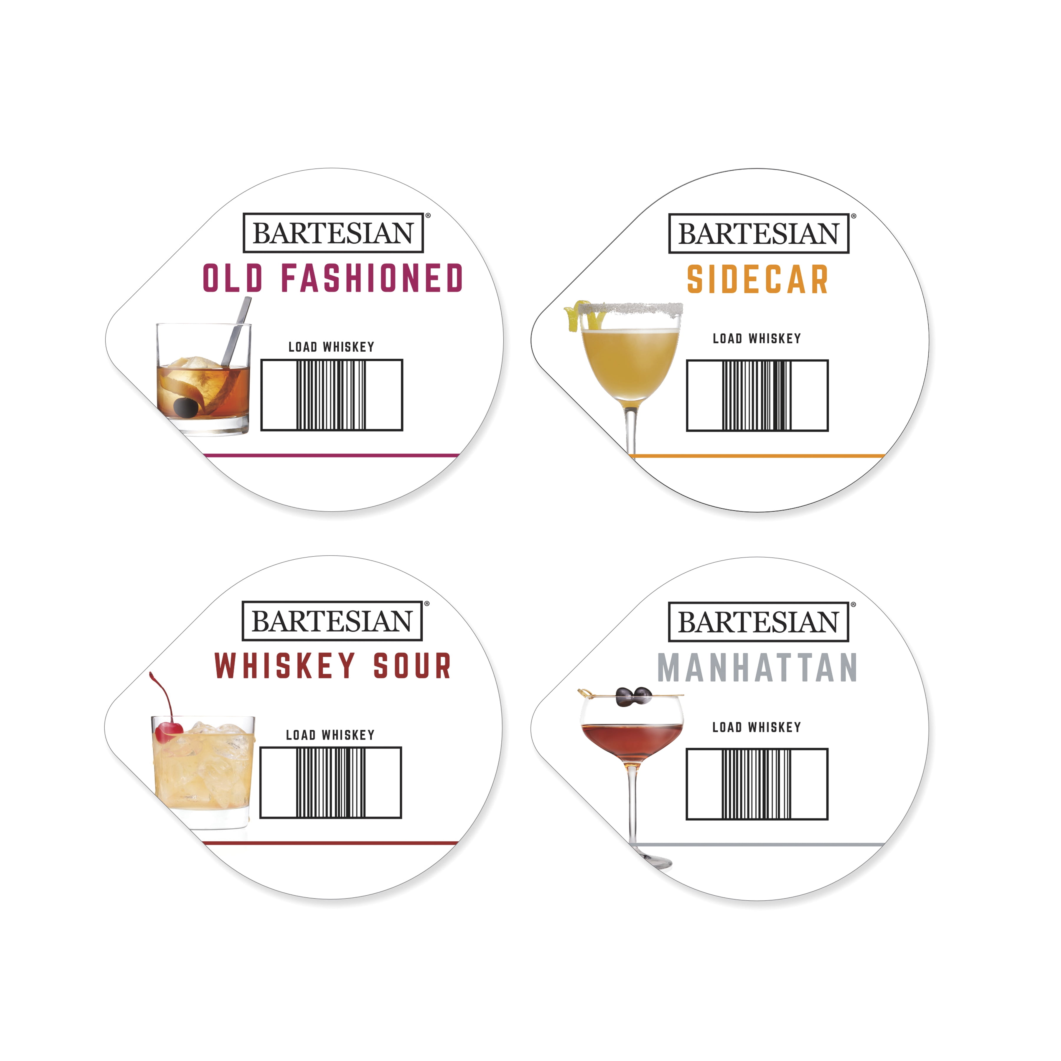Bartesian The Whiskey Lover's Collection Cocktail Mixer Capsules, Variety Pack of 8 Cocktail Capsules, for Bartesian Cocktail Machines, 55397