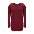 thumbnail image 5 of Annhoo Women's Long-Sleeved Maternity Shirts Soft Crew Neck Solid Color Pullover Dressy Comfy Tunic Pregnant Basic Tops, 5 of 7
