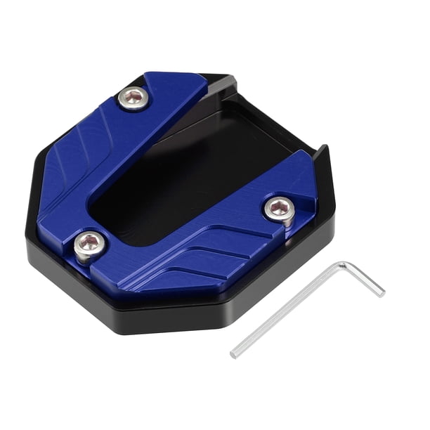 Universal Motocicleta Cabra Pata Almohadilla CNC Lateral Soporte Azul