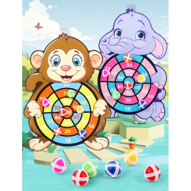 Sticky Ball Dart Board Target Sports Game Toys gor Children Outdoor Party Toys Target Sticky Ball Throw Educational Board Gametiger He Qiyong unisex