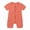 Orange, variant on Baby Solid Color Short Sleeve Zip Up Romper Cotton One-Piece Romper for Infant