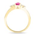 thumbnail image 2 of SZUL Women's Pear Shaped Pink Topaz and Diamond Sparkle Ring in 10K Yellow Gold, 2 of 5