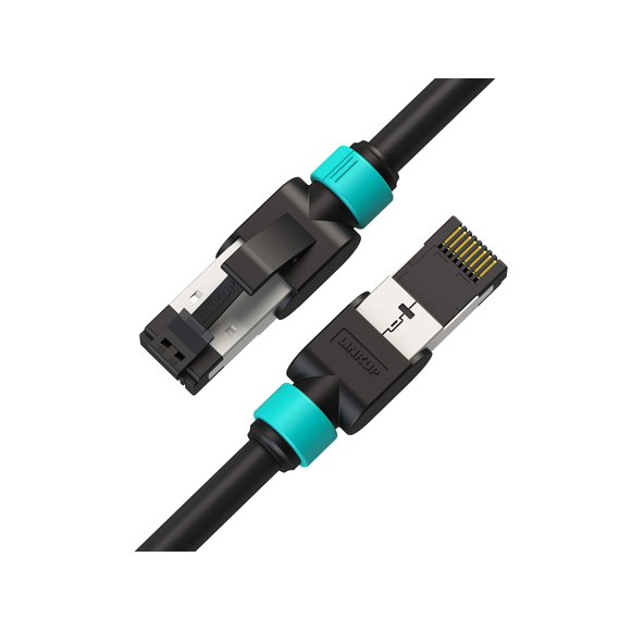 LINKUP - [Tested with Versiv CableAnalyzer Cat7 Ethernet Cable -15 FT (2 Pack) 10G Double Shielded RJ45 S/FTP | Network Internet LAN Switch Router Game | High-Speed | 26AWG Black