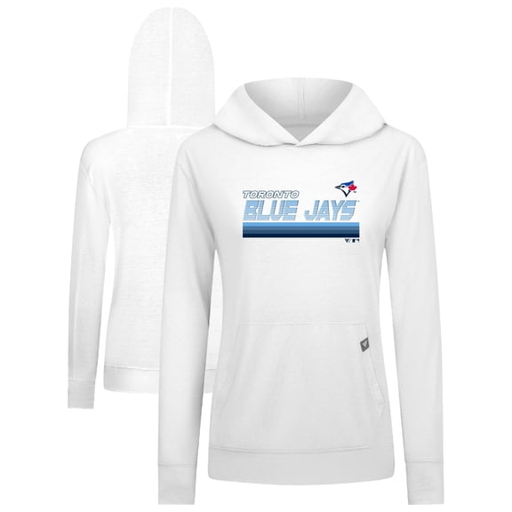 Women's Levelwear White Toronto Blue Jays Relay Breaker Pullover Hoodie