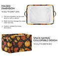 thumbnail image 3 of WOBOGO Pumpkin Leaf Fall Autumn Square Storage Basket with Waterproof Canvas and PE Lining Durable PU Leather Handles 14.2×10.2×8.3in, 3 of 9