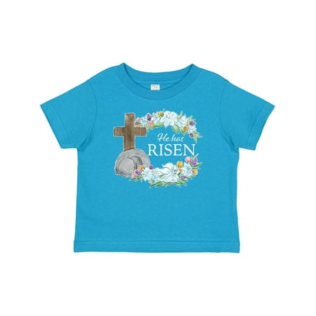 

Inktastic Easter He Has Risen with Cross and Flowers Gift Baby Boy or Baby Girl T-Shirt