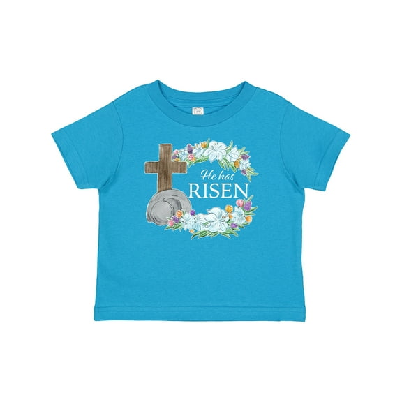 Inktastic Easter He Has Risen with Cross and Flowers Boys or Girls Baby T-Shirt