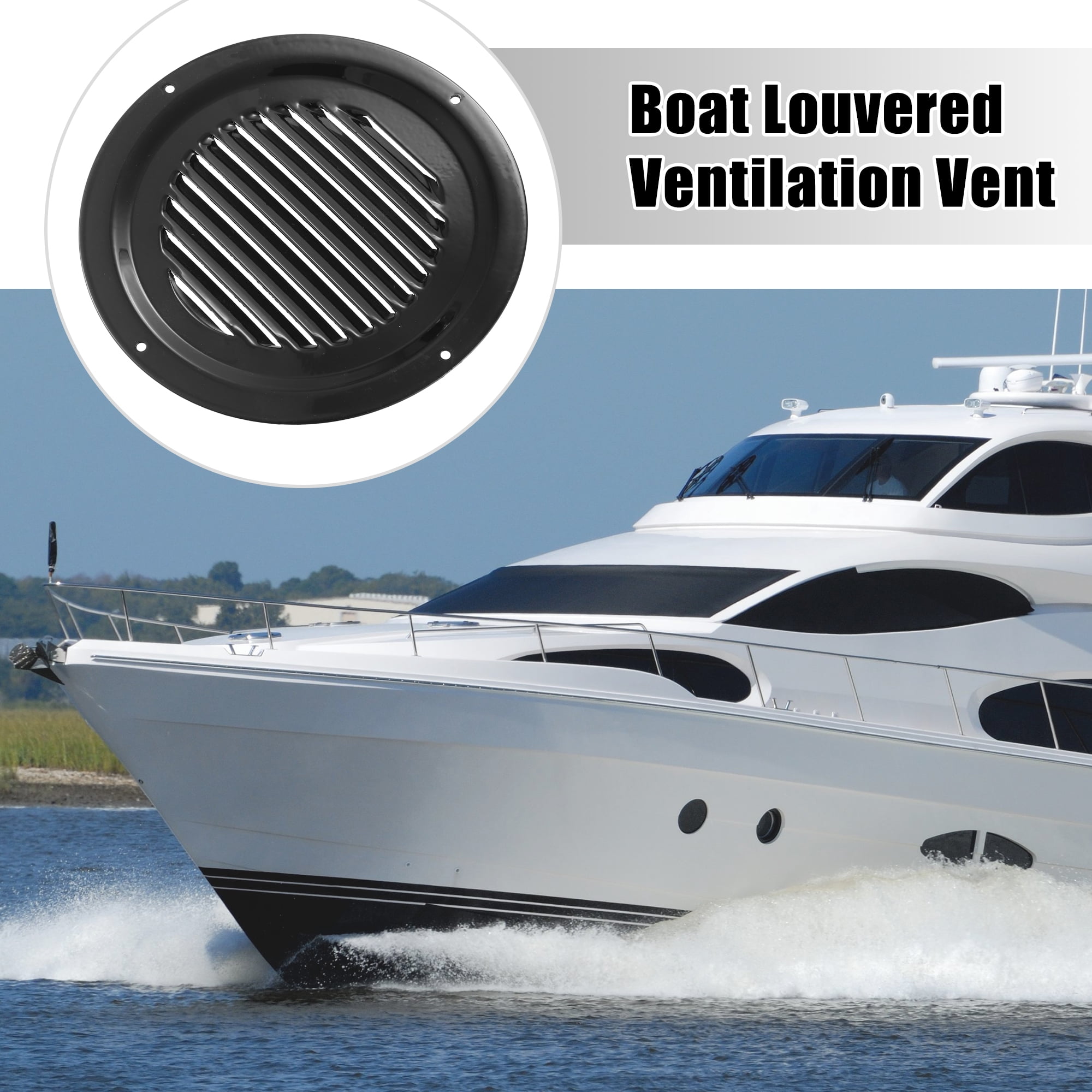 Unique Bargains 3pcs Round Marine Boat Louvered Ventilation Vent Stainless Steel Cover 6"