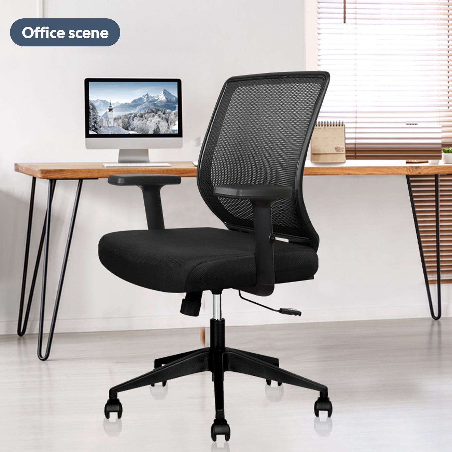 Ergonomic Office Chair - High Back Desk Chair with Adjustable Lumbar Support, Headrest & 3D Armrest - 135°Rocking Mesh Computer Chair (Black)