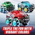 thumbnail image 4 of Juguete Monster Truck Vroomix Vroomix, paquete de 3 con ruedas LED para niños, 4 of 7