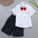 thumbnail image 4 of Odeerbi Niños 2 Piezas Caballero Traje Formal Preppy Vestido de Manga Corta Camisa y Traje Pantalones Cortos Conjunto de Uniforme Escolar, 4 of 9