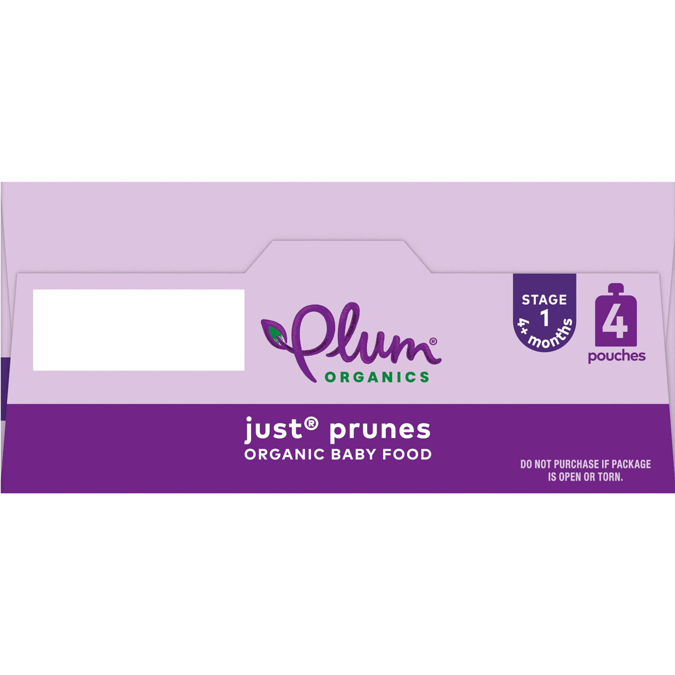 (2 pack) Plum Organics® Stage 1 Organic Baby Food Just® Prunes 3.5oz Pouch-4-Pack