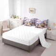 thumbnail image 5 of Homewish Dreamy Castle 7-Piece Bedding Comforter Set,Romantic White Rose King Bedding Sets,Purple Flower Floral Bed Sheets For Girl,Breathable Home Decor Reversible, 5 of 8