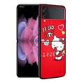 thumbnail image 1 of Phone Case for Samsung Galaxy Z Flip4 FLip3 Flip 4 3 Hard PC Black Cover Hello Kitty Pattern ZR, 1 of 7