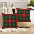 thumbnail image 5 of Green and Red Pillow Covers 18"x18",Christmas Scottish Tartan Plaid,Set of 2 Throw Pillow Covers,Farmhouse Pillow Cases Decorative for Home Couch Sofa, 5 of 6