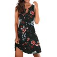 thumbnail image 1 of TJAZFJPA Robe Manteau pour Femmes Robe Élégante pour Femmes à Col Rond Robe Débardeur Robe Décontractée à Imprimé Floral Robes de Vacances Robe Courte Blanche, 1 of 5