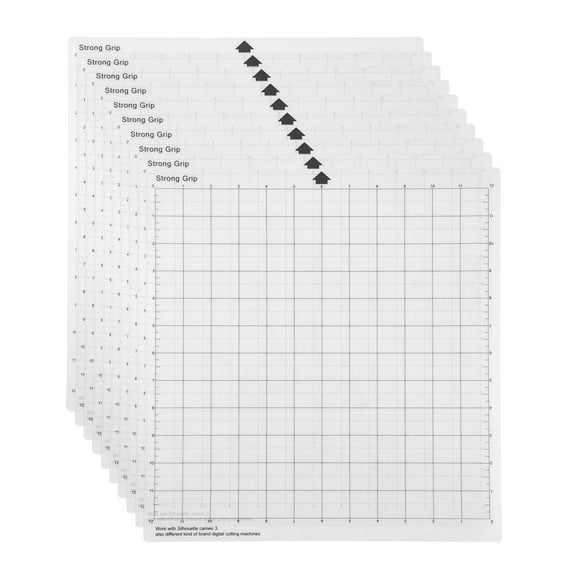 Alfombrilla de corte Cricut adhesiva transparente de repuesto con rejilla de medición de 12 por 12 p Tomshoo 10 piezas