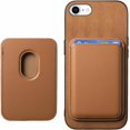 thumbnail image 3 of TGHTBA-for iPhone SE 3rd 2nd Generation/8/7 Case (4.7-Inch) with Detachable Magnetic Credit Card Holder Wallet, Compatible with MagSafe Accessory, PU Leather Lightweight Protective Thin Cover, Brown, 3 of 4