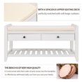 thumbnail image 5 of Storage Bench with 2 Drawers and  Cushioned Seat, Shoe Bench with Shoe Rack, for Entryway, Hallway and Bedroom, White, 5 of 9
