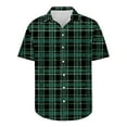 thumbnail image 5 of ZRGHAOYLQ Men Green Plaid Shirt Casual Short Sleeve Button Down Dress Shirts Big and Tall Plus Size T Shirts Classic Lapel Collar Shirt, 5 of 5