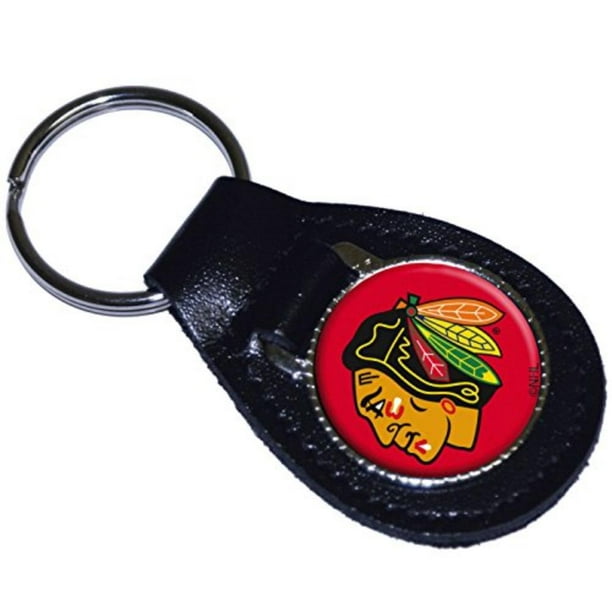 Team Sports America NHL Chicago Blackhawks Leather KeyFob Keychain