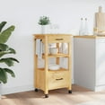 thumbnail image 3 of vidaXL Chariot de Cuisine Roulant sur Roues Salon Bois Massif Pin, 3 of 6