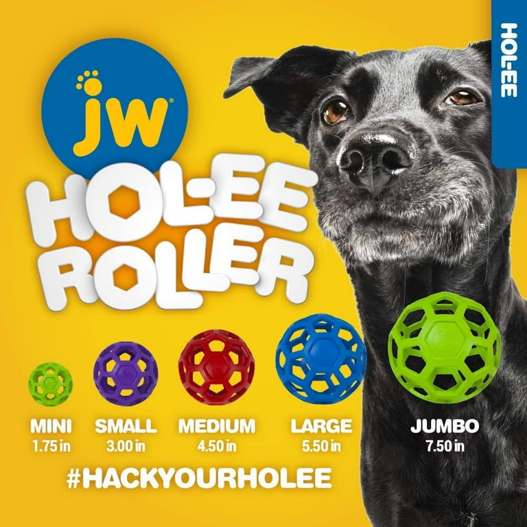 JW Pet Hol-ee Roller Natural Rubber Ball Dog Toy, Medium photo 6