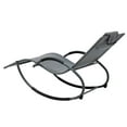 thumbnail image 3 of Deko Living Outdoor Rocking Chaise Textilene Lounge Chair with Headrest Pillow, 3 of 8