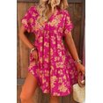 thumbnail image 2 of Women's Rose Floral Print Batwing Sleeve Smock Dress - [ZhiHiMeRi] | (US 12-14)L, 2 of 7
