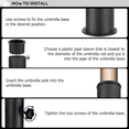 thumbnail image 3 of AMERTEER Support de Parapluie Tube Extérieur Extérieur Pierre Base de Tube de Parapluie Table Support de Tube de Parapluie Bricolage Baignoire de Parapluie, 3 of 5
