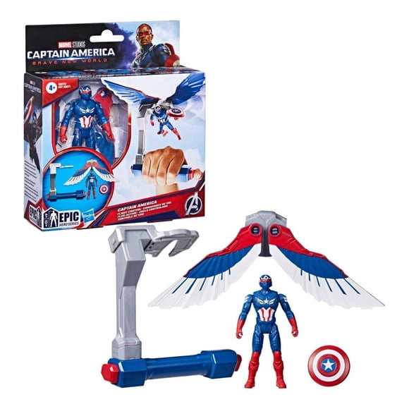 Figura de Acción Hasbro Marvel Epic Hero: Capitán América Vuelo Controlado