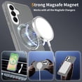 thumbnail image 4 of Asuwish Phone Case for Samsung Galaxy A57 5G Tempered Glass Screen Protector Magnetic Folding Stand Frosted Translucent Rugged Shockproof Protective Cell Cover A 57 57A LTE Women Men Grey, 4 of 6
