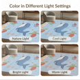 thumbnail image 7 of ODIKA 2'x3' Washable Accent Rug Pet Friendly, Bedside Mat And Sea Turtle Ocean Animal Cartoon Design With Wave Border Whale Flowing for Bedroom, Nursery, RV, 7 of 7